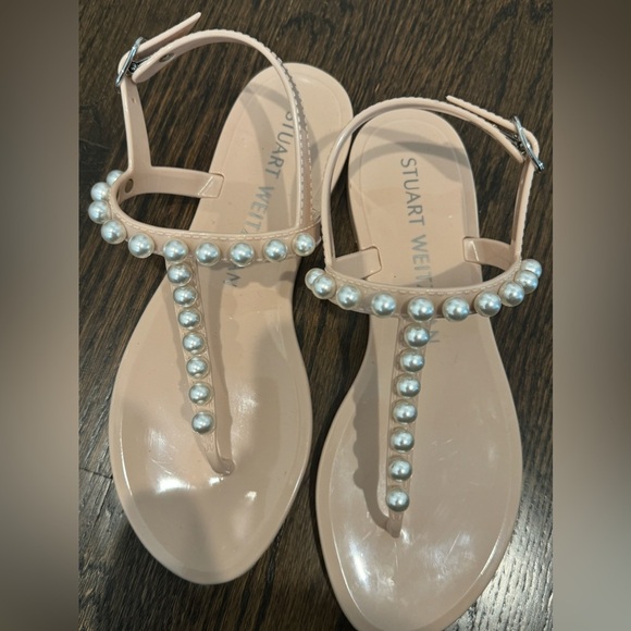 Stuart Weitzman Goldie Pearl Jelly Sandals size 7 blush pink nude - Picture 10 of 10